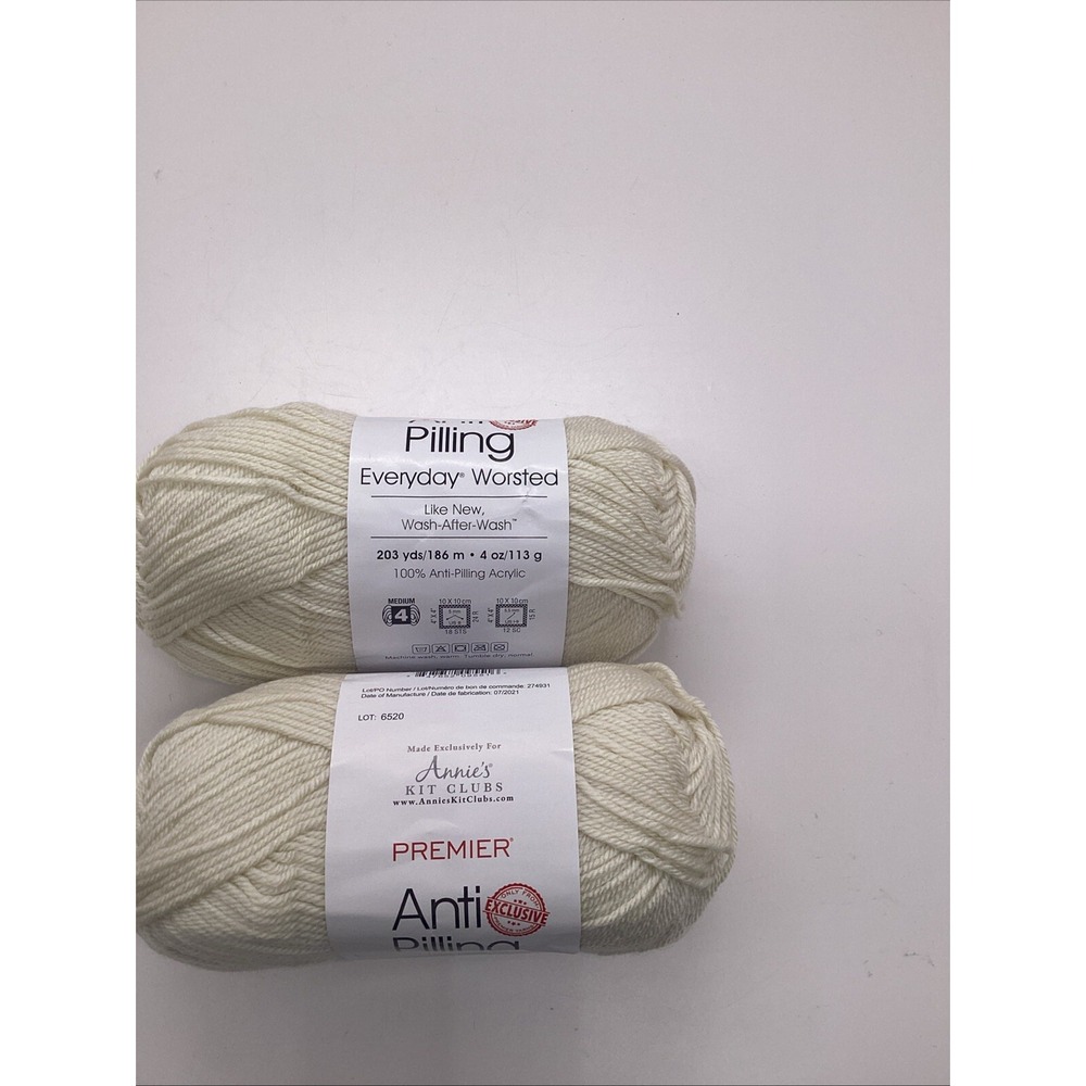 Annie's Kit Clubs Premier Anti Pilling Yarn 2-Pack Cream/Natural Pearl # 1147-01